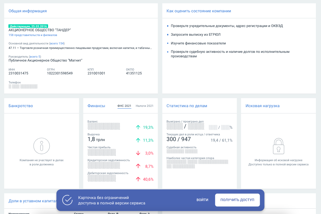 Узнать организацию по ИНН